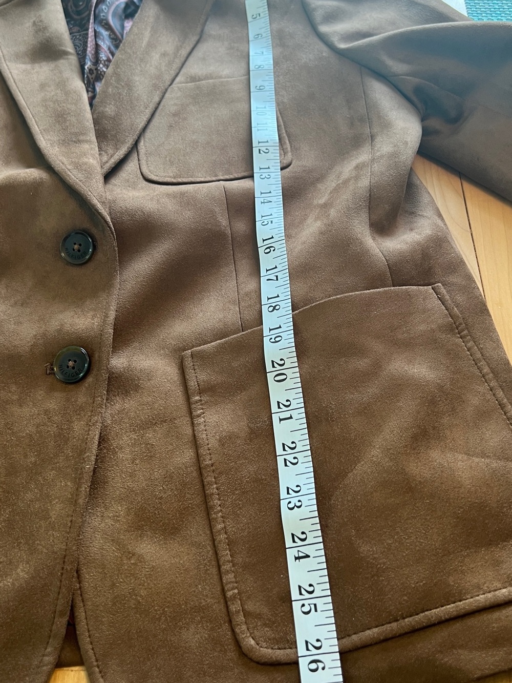 Tommy Hilfiger Faux Suede Blazer in Warm Brown - Picture 7 of 7